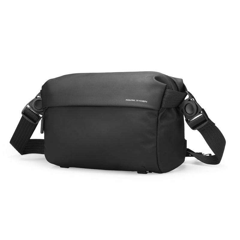 Mark Ryden black spacious waterproof messenger bag with YKK zipper