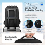 MarkRyden Daily lightweight dual-material backpack w/trolley attachment, sunglasses storage, card pocket – modern traveler