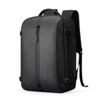 Dark gray and black compact high-capacity laptop backpack with smart USB port, multiple zippers, and padded straps by MARK RYDEN