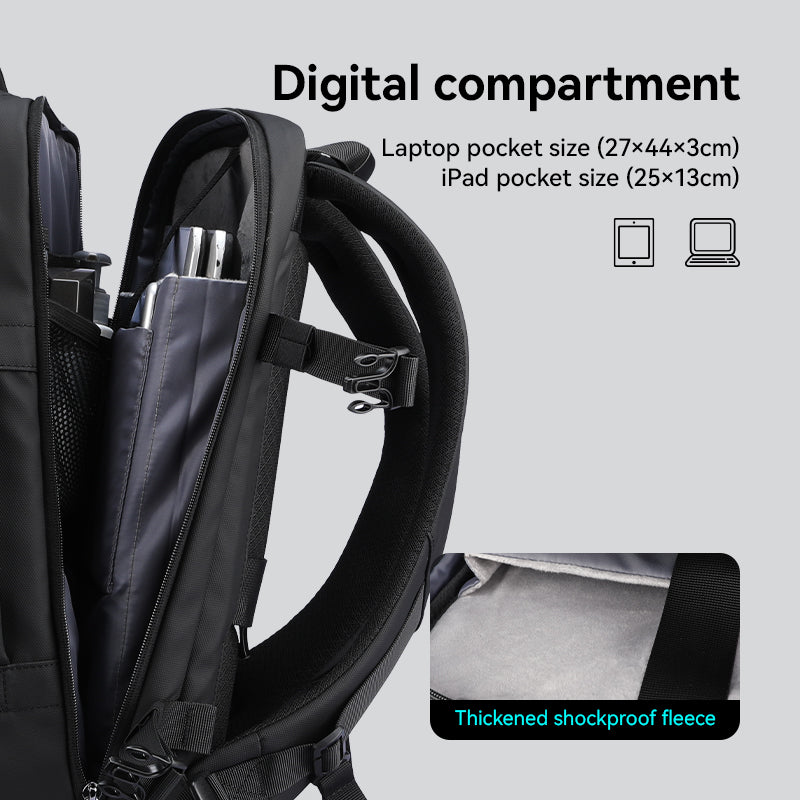 MarkRyden Global professional business backpack with digital compartment, laptop & iPad pockets, thickened shockproof fleece