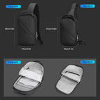 Black waterproof large-capacity crossbody bag - exterior/interior views by Mark Ryden Global