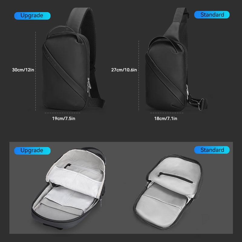 Black waterproof large-capacity crossbody bag - exterior/interior views by Mark Ryden Global