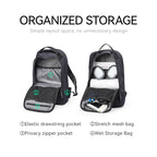 MarkRyden Drifter black backpack with organized storage compartments