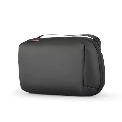 Black compact Switchstorage Multi I waterproof 3C storage bag with top handle, designed for organizing small electronics and accessories.