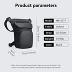 MarkRyden Global black leather multifunctional crossbody bag - waterproof, anti-scratch, adjustable strap