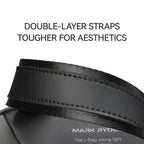 MarkRyden Drifter ultra-light backpack's black double-layer straps with precise stitching, designed for urban explorers.