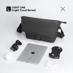 Mark Ryden Global black business casual travel crossbody bag with travel essentials