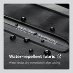 Mark Ryden professional business backpack with water-repellent fabric and water droplets