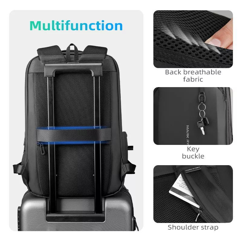 Mark Ryden Global Slim II anti-theft backpack w/breathable fabric & key buckle