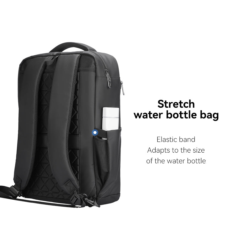Mark Ryden Global black anti-theft backpack with stretch water bottle pocket