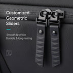 Customized geometric zipper sliders on waterproof leather computer backpack