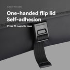 Mark Ryden black business casual travel crossbody bag with magnetic clasp feature