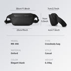 MarkRyden Global Elegant Black Oxford Anti-Theft Crossbody Bag MR-490