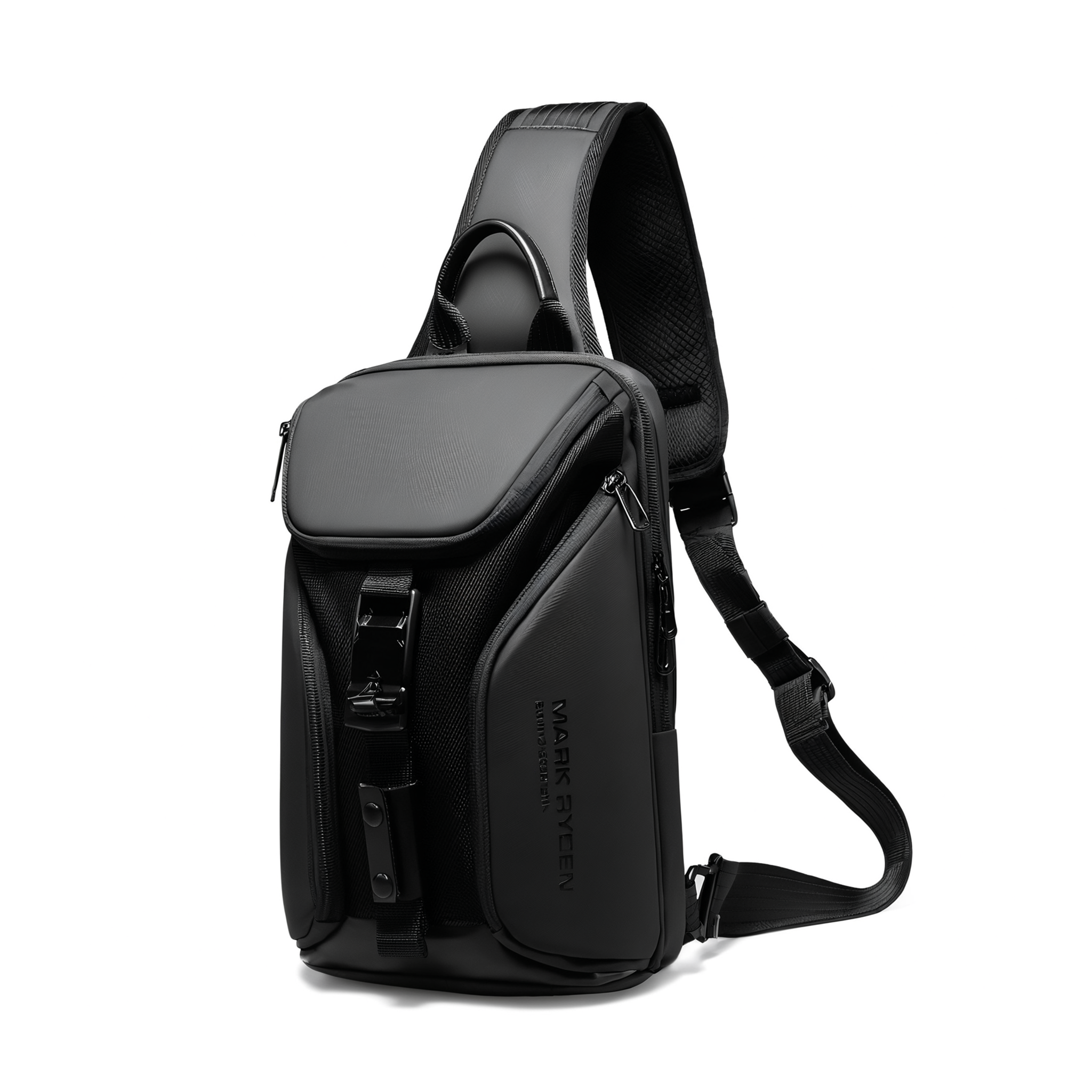 MarkRyden black anti-theft crossbody bag with multiple pockets