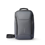 Sleek gray polycom crossbody bag with zippers, handle, iPad-capable for modern travelers | MarkRyden Global