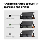 MarkRyden Global business casual crossbody bag in elegant black, olive-green, graphite grey