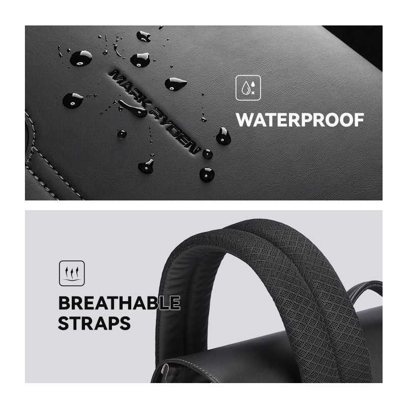 Mark Ryden black Oxford waterproof backpack with breathable straps