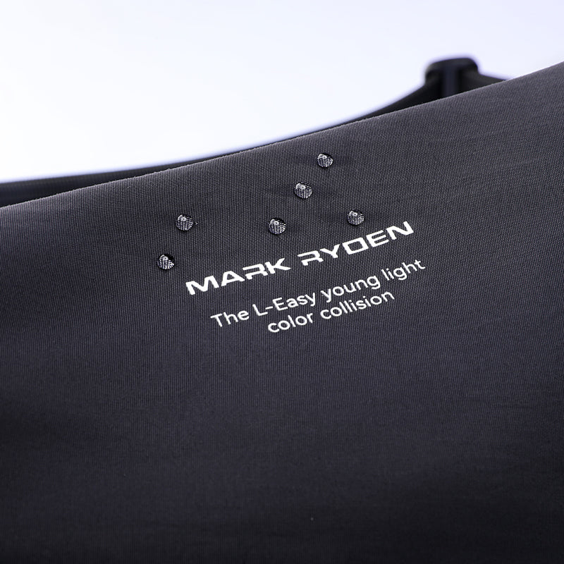 Mark Ryden black sling bag with logo and text detail