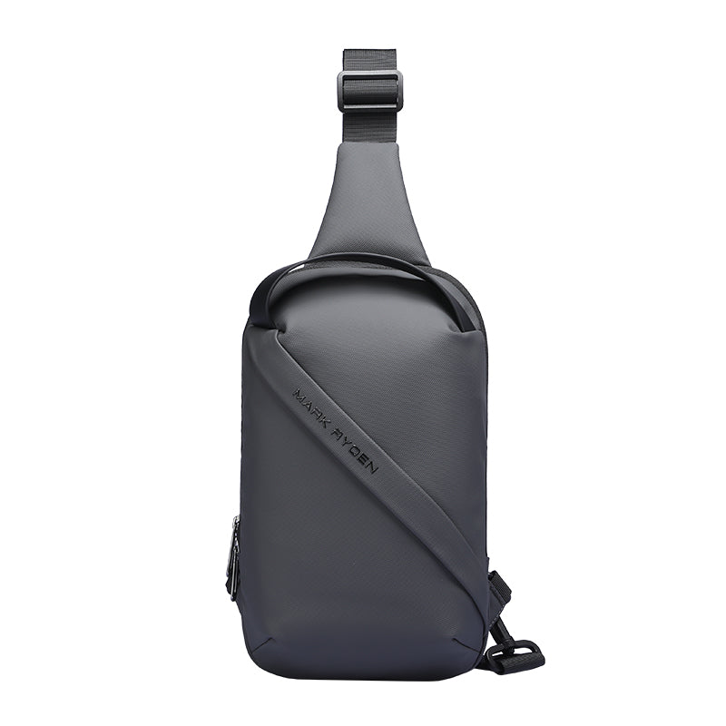 Mark Ryden charcoal waterproof crossbody bag with adjustable strap