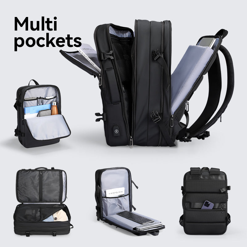 Mark Ryden Global black anti-theft multi-pocket minimalist backpack with organized compartments