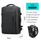 Mark Ryden black expandable laptop backpack with 4-layer storage & USB port for daily travel