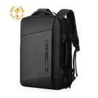 MarkRyden black expandable laptop backpack - anti-theft all-day travel