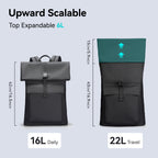 MarkRyden Global Minimalism I Expandable Backpack 16L Daily 22L Travel