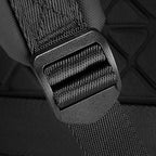 Mark Ryden Global slim commuter backpack's black buckle detail