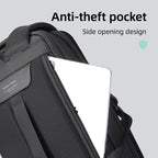 Mark Ryden Ratio Arc Apex hard-shell backpack with anti-theft pocket holding laptop