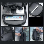 Mark Ryden Global premium double pack crossbody bag with compartments holding tablet, camera, wallet