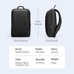 Mark Ryden UrbanLite Pro sleek water-resistant business travel backpack (black/elegant graphite)
