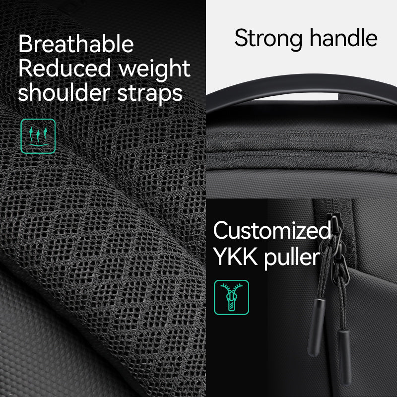 ZenOrganizer compact laptop backpack with breathable mesh straps