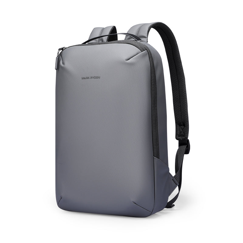 Mark Ryden gray compact laptop backpack with black straps - modern daily use