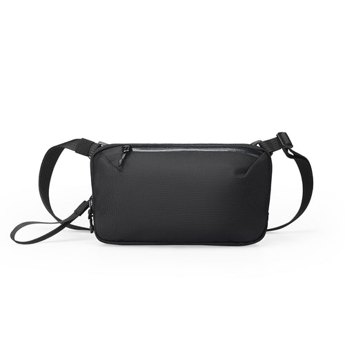 Black convertible toiletry crossbody bag for modern travelers - MarkRyden Global