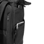 Mark Ryden Global - black adaptive expandable backpack with side pockets, zippers, for travelers