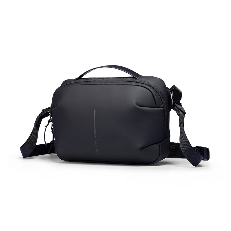 AquaLite Waterproof PU Leather Sling Bag in dark gray with adjustable straps and top handle, designed for modern daily use by Mark Ryden Global.