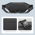 Mark Ryden Global black water-repellent double-layer shoulder bag with adjustable strap buckle