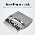 MarkRyden gray multicompartment tech commuter briefcase with laptop