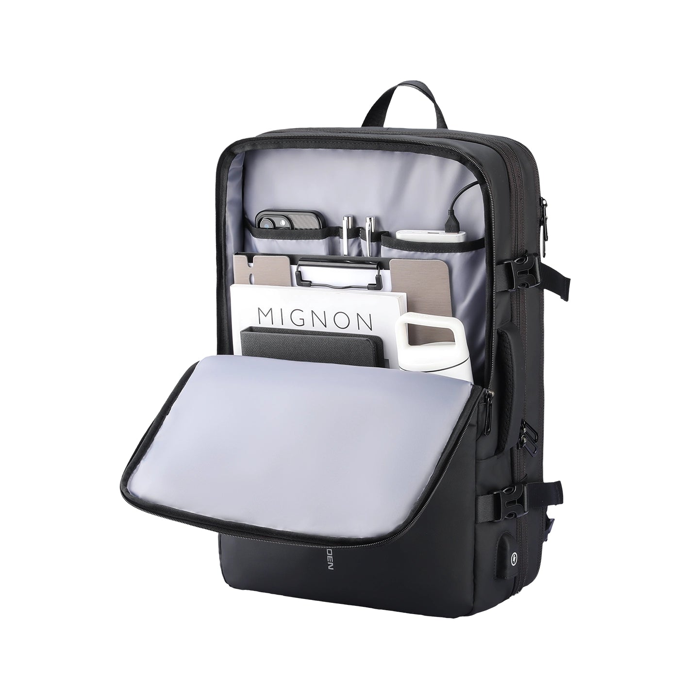 Mark Ryden Global's Pathrato Pro smart-compression travel backpack with organized compartments
