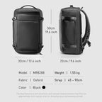 MARKRYDEN Aegis Fortress backpack with measurements and specifications