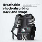 Compacto Pro I 30L Tactical Commuter Backpack back view: black with breathable honeycomb mesh back pads, anti-theft back pocket, and luggage strap for urban commuters.