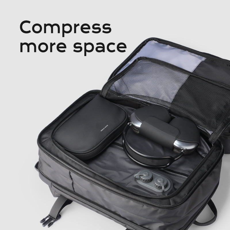 Mark Ryden Global backpack with VacSpace Pro self-compressing bags for clothing storage