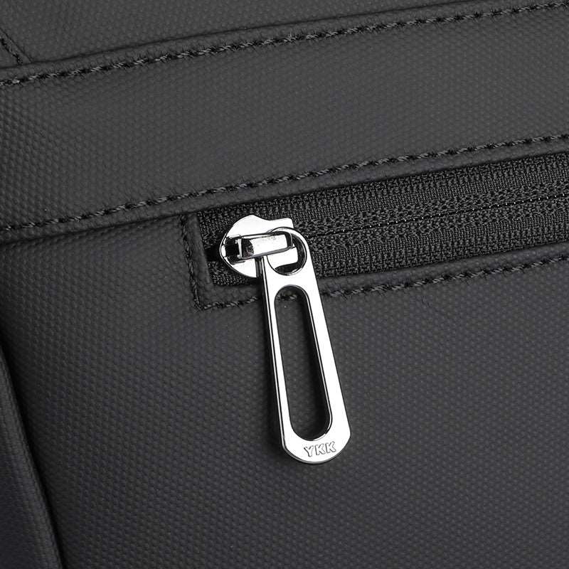 MarkRydenGlobal business casual crossbody bag silver zipper pull detail