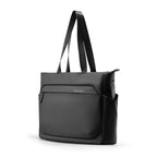 Black Mark Ryden patchwork laptop tote bag with long straps, professional design