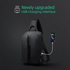 Mark Ryden Global premium double pack black crossbody bag with USB charging and phone connection