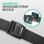 Fingon III waterproof crossbody bag - black magnetic shoulder strap buckle detail