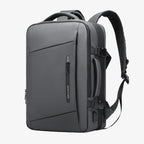 Mark Ryden charcoal expandable laptop backpack with multiple compartments